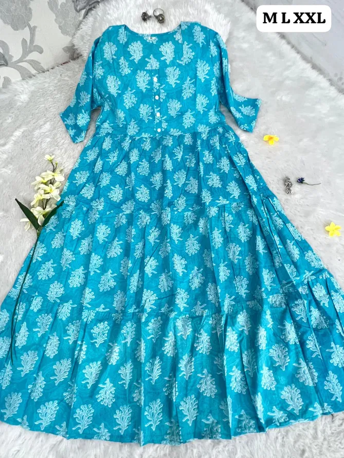 HR Cotton Printed Gown Wholesale In India